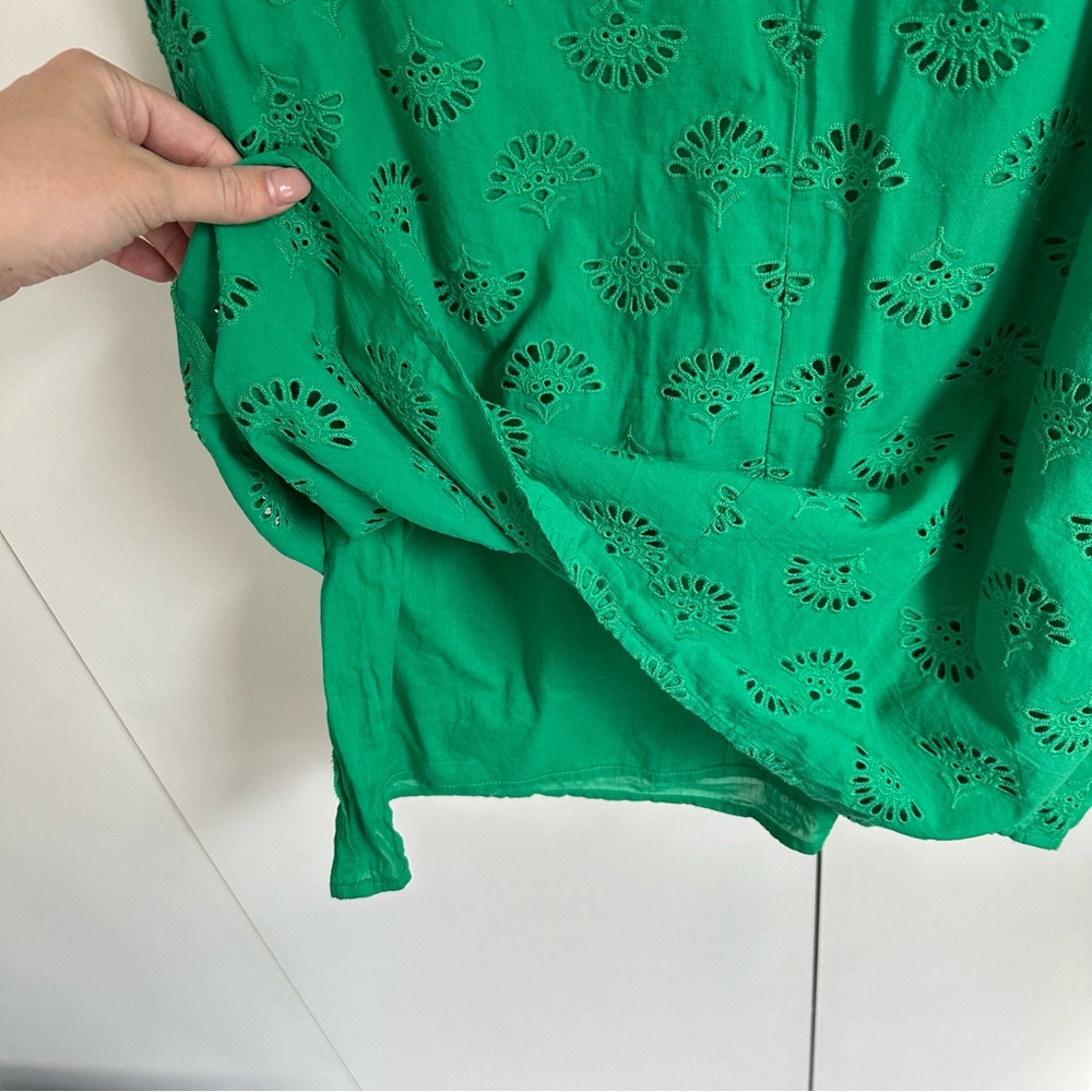 Ann Taylor Kelly Green Eyelet Shift Dress - Picture 6 of 7